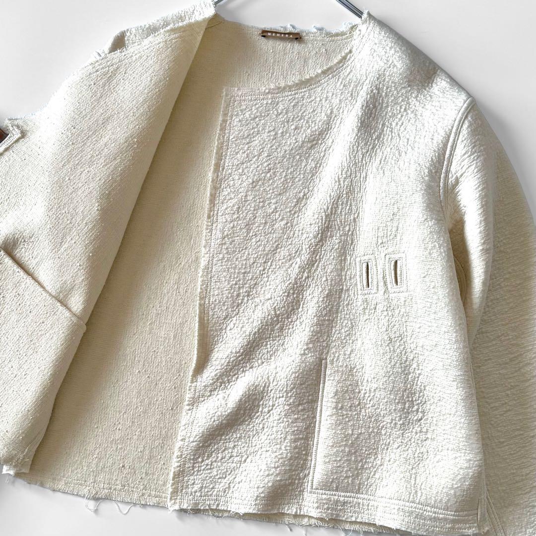 NEHERA ネヘラ Janin ノーカラージャケット ベルト付き カットオフ