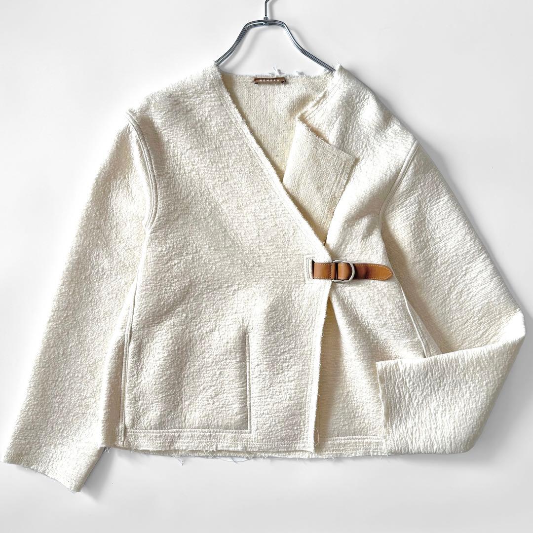 NEHERA ネヘラ Janin ノーカラージャケット ベルト付き カットオフ
