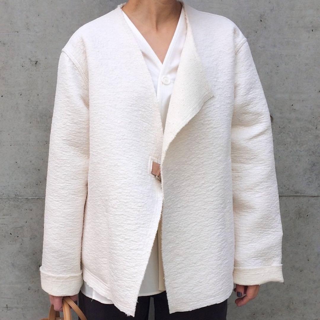 NEHERA ネヘラ Janin ノーカラージャケット ベルト付き カットオフ