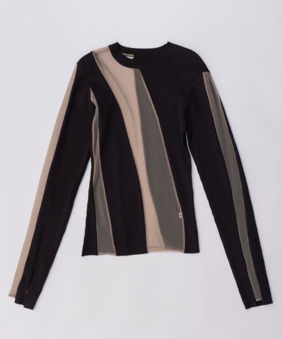 トップス PRANK PROJECT Sheer Docking Rib Knit