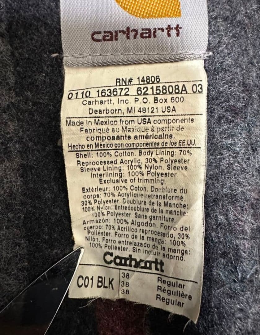 Carhartt ミシガン　チョアコート　サイズ38