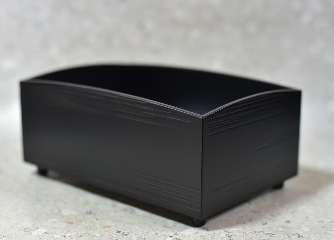 如心斎好写、秀斎作　一閑張櫛型煙草盆【極上品】　共箱お茶道具