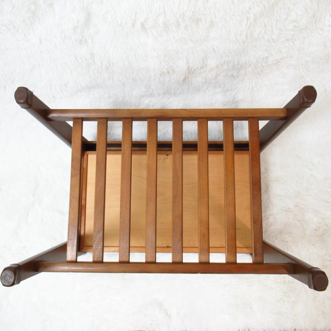 カリモク サイドテーブル コーヒーテーブル 昭和後期 引き出し付き レトロ