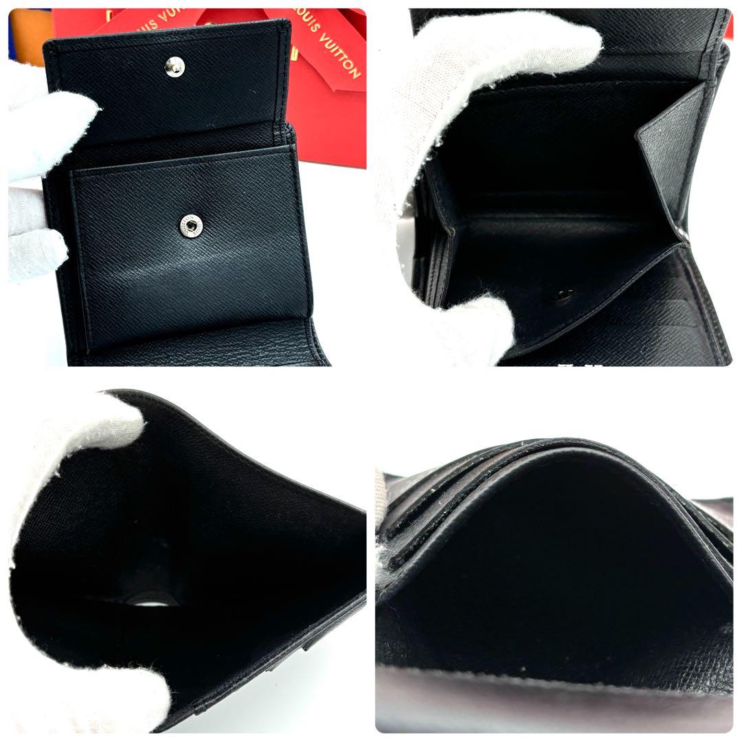 ☆美品☆ルイヴィトン 折り財布 ポルトビエ3カルトクレディ タイガ ブラック 黒
