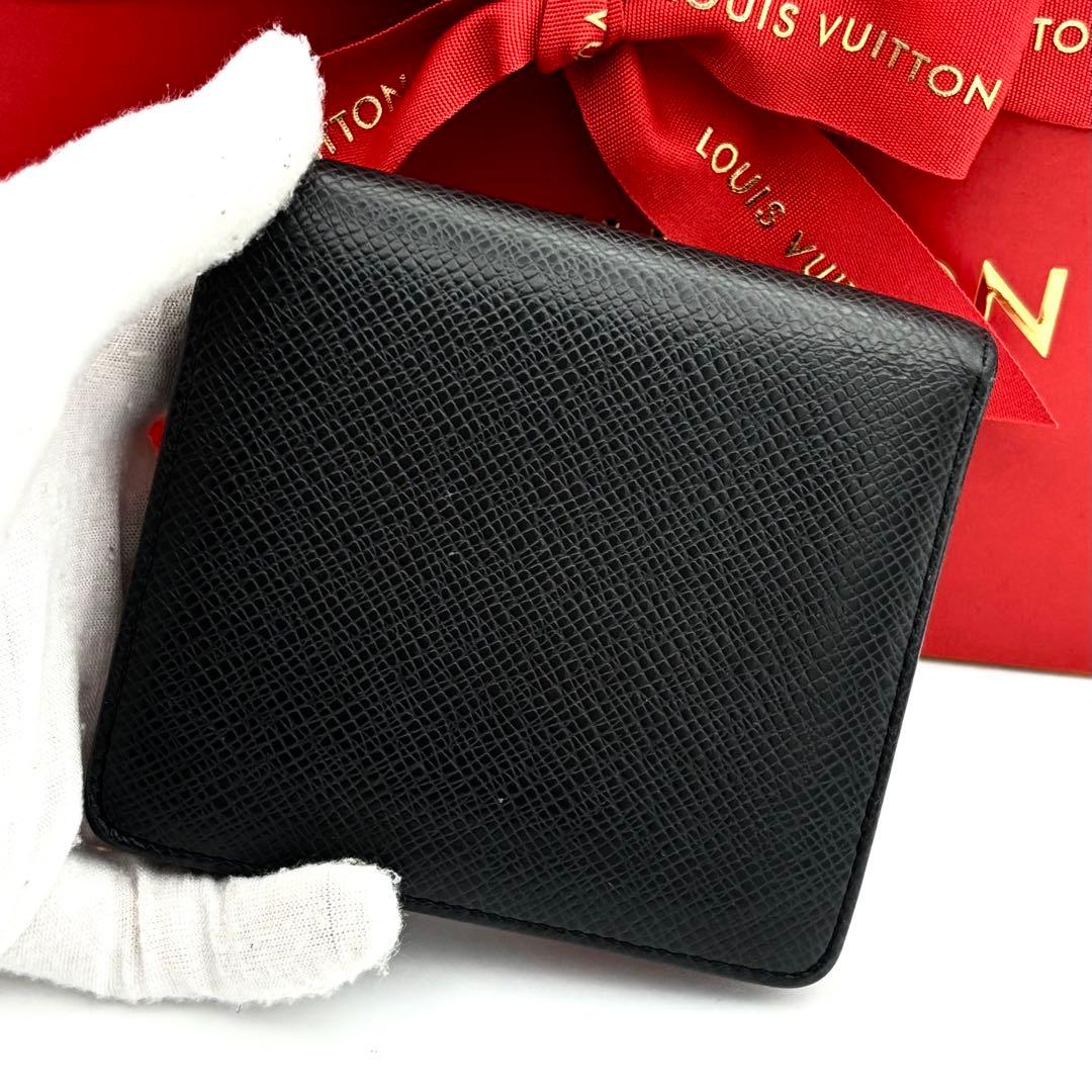 ☆美品☆ルイヴィトン 折り財布 ポルトビエ3カルトクレディ タイガ ブラック 黒