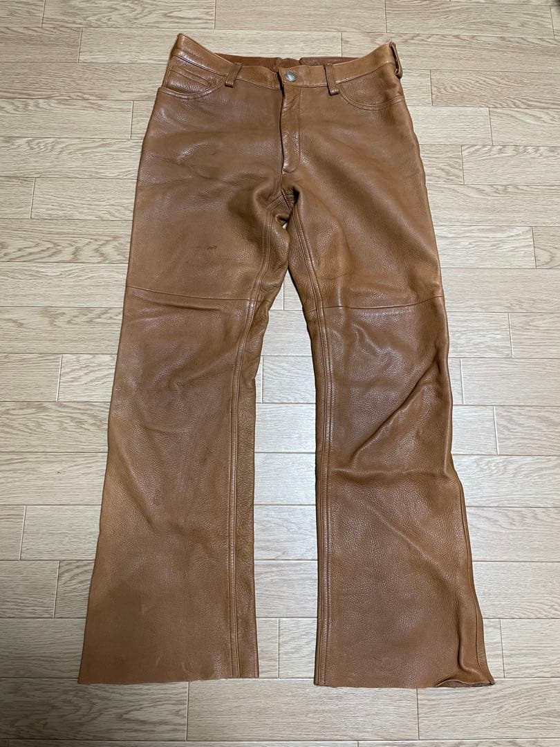 レッドムーン　redmoon レザーパンツ　鹿革　ディアスキン　ブラウン　茶色L