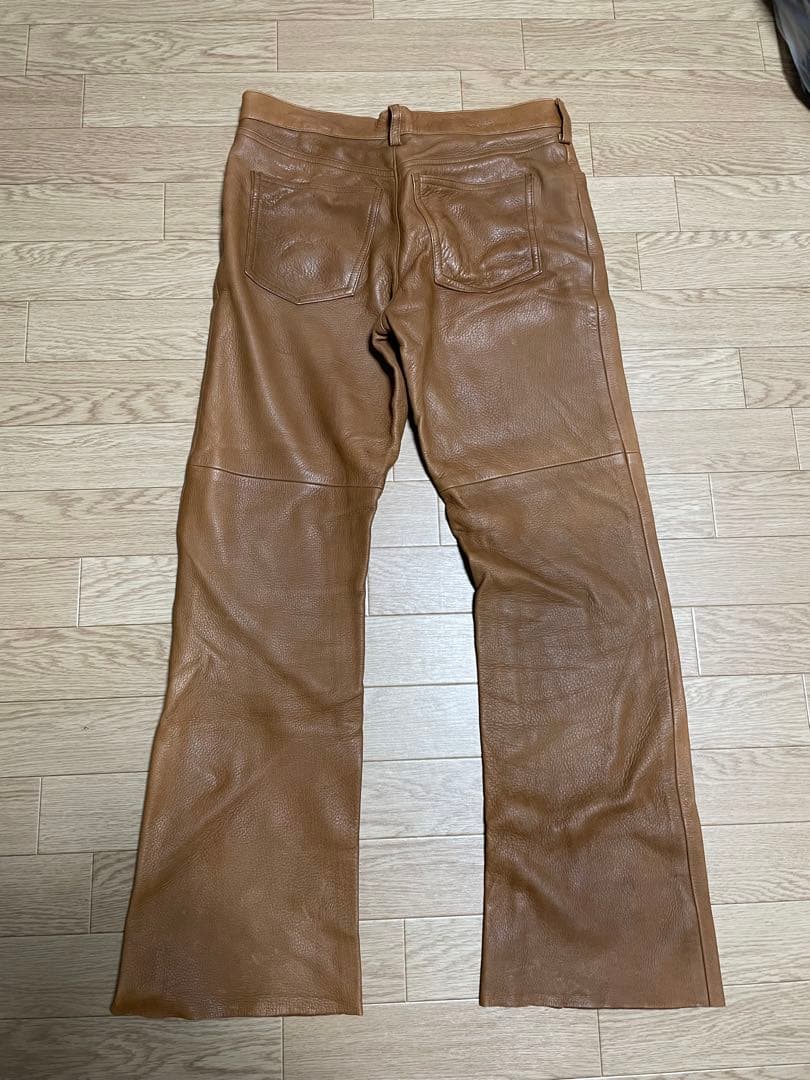 レッドムーン　redmoon レザーパンツ　鹿革　ディアスキン　ブラウン　茶色L