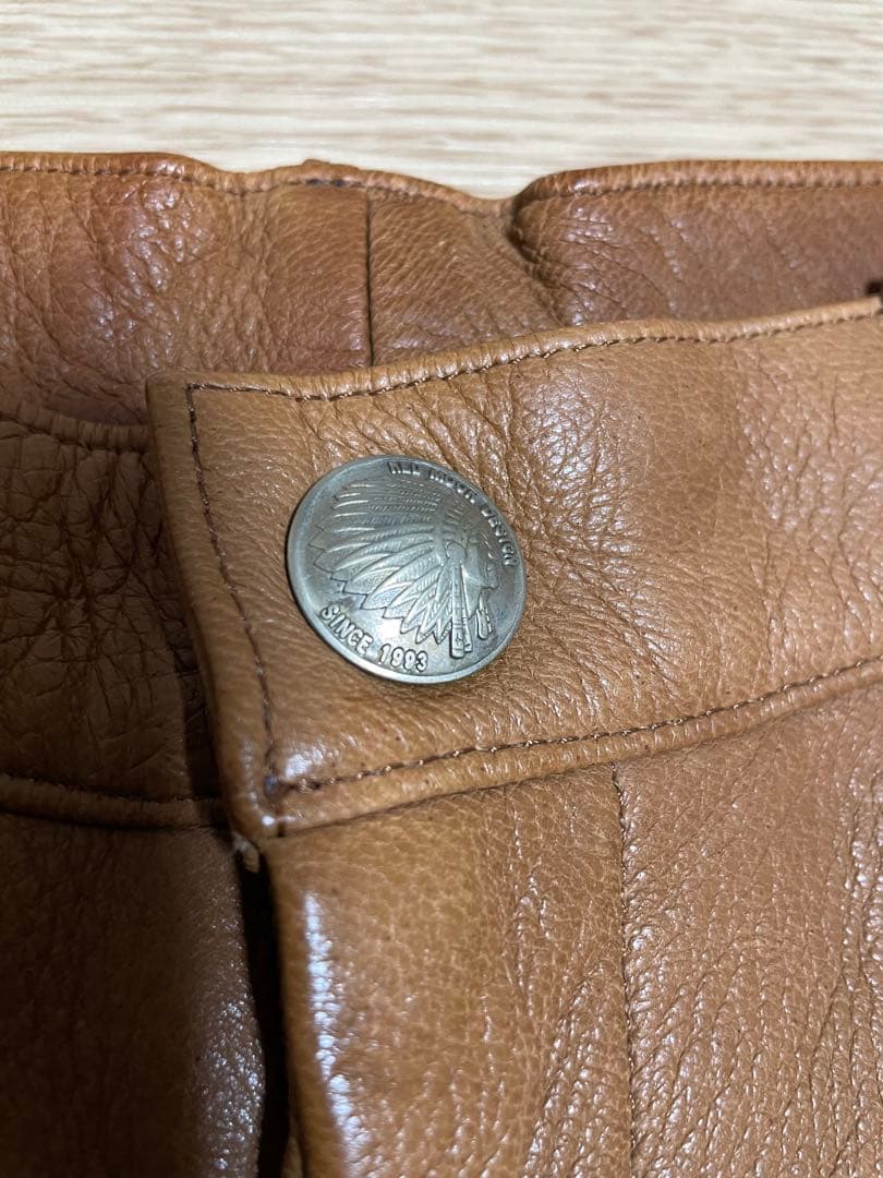 レッドムーン　redmoon レザーパンツ　鹿革　ディアスキン　ブラウン　茶色L