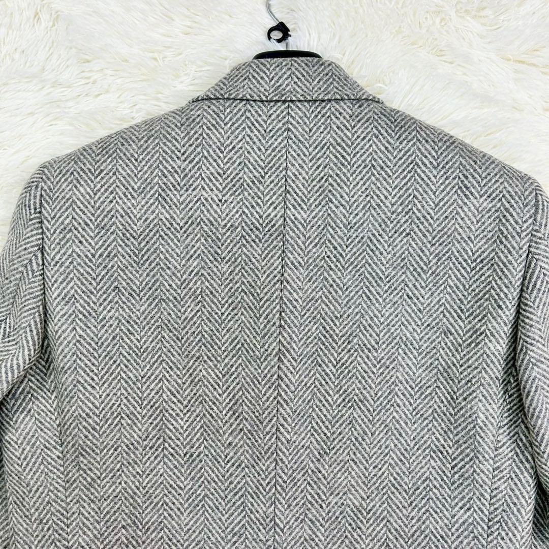 美品　アクアスキュータム　チェスターコート　ヘリンボーン　ウール　グレー系　38