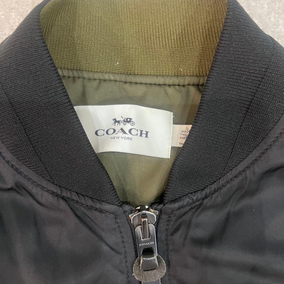 専用　COACH コーチ　リバーシブル　ブラック MA-1ジャケット　L