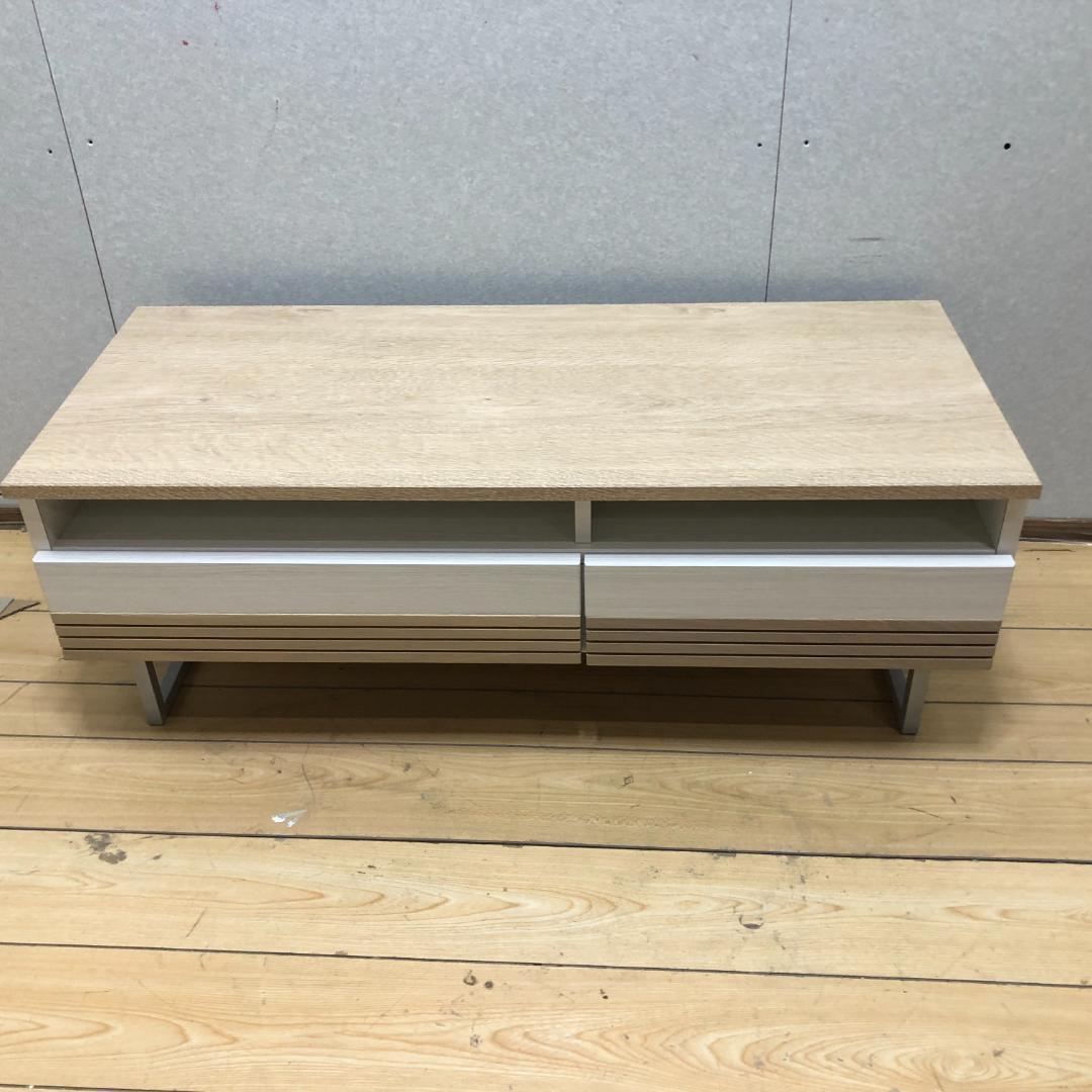 美品 ナチュラル木目ローボード テレビ台 幅90cm 北欧風 　250720-9