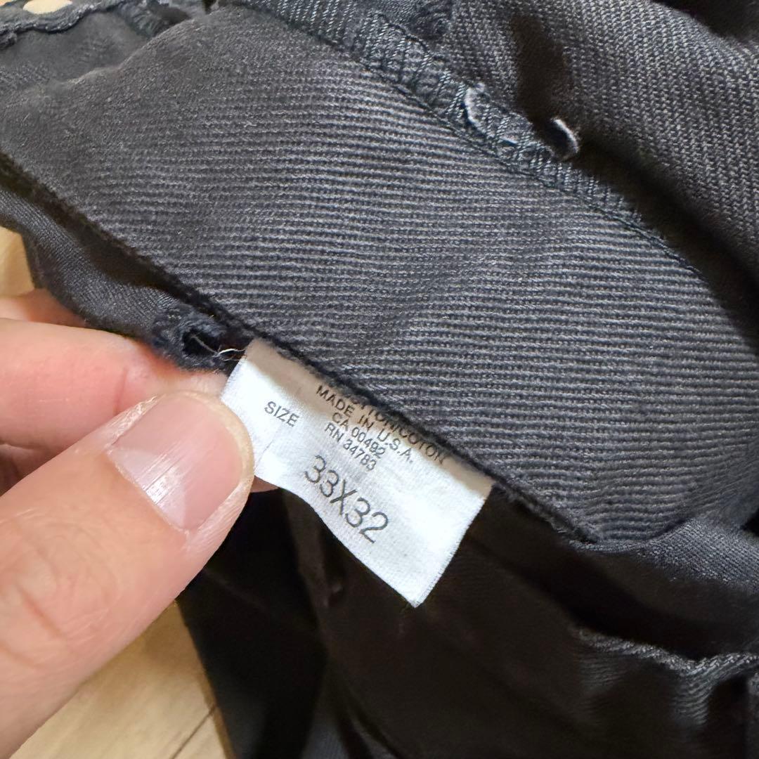 70s 80s Lee ワークパンツ 黒 コットン USA製 フリスコ