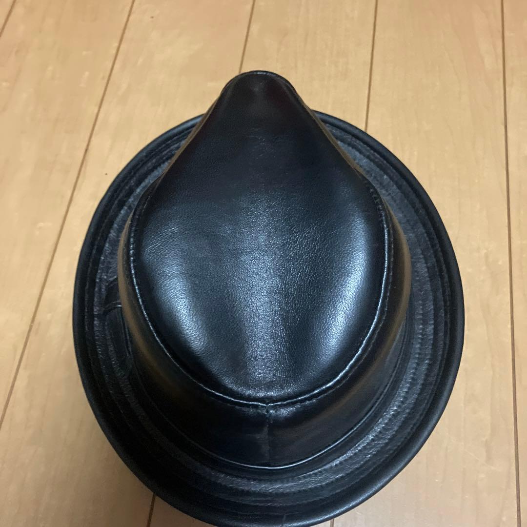 ニューヨークハット　ラムレザー　ブラック　L USA