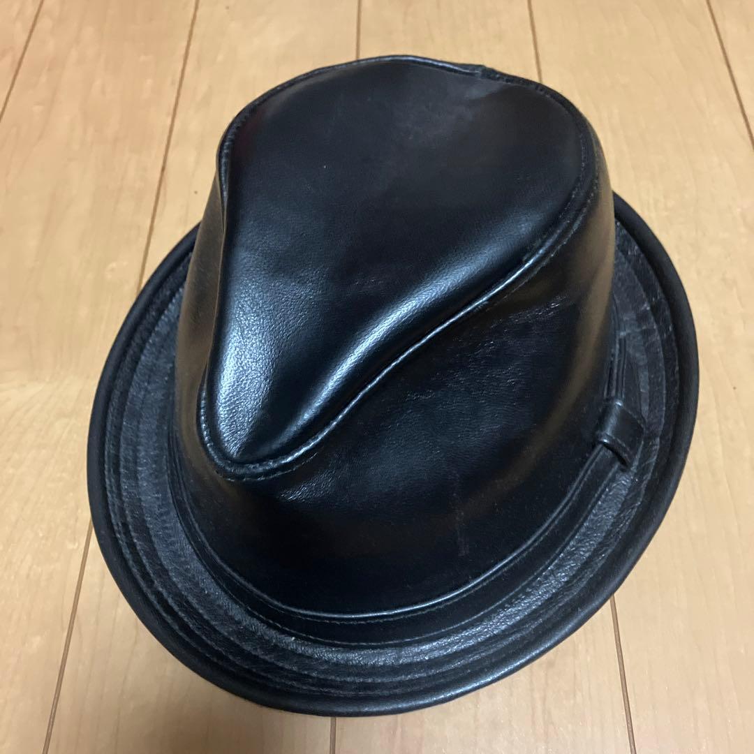 ニューヨークハット　ラムレザー　ブラック　L USA