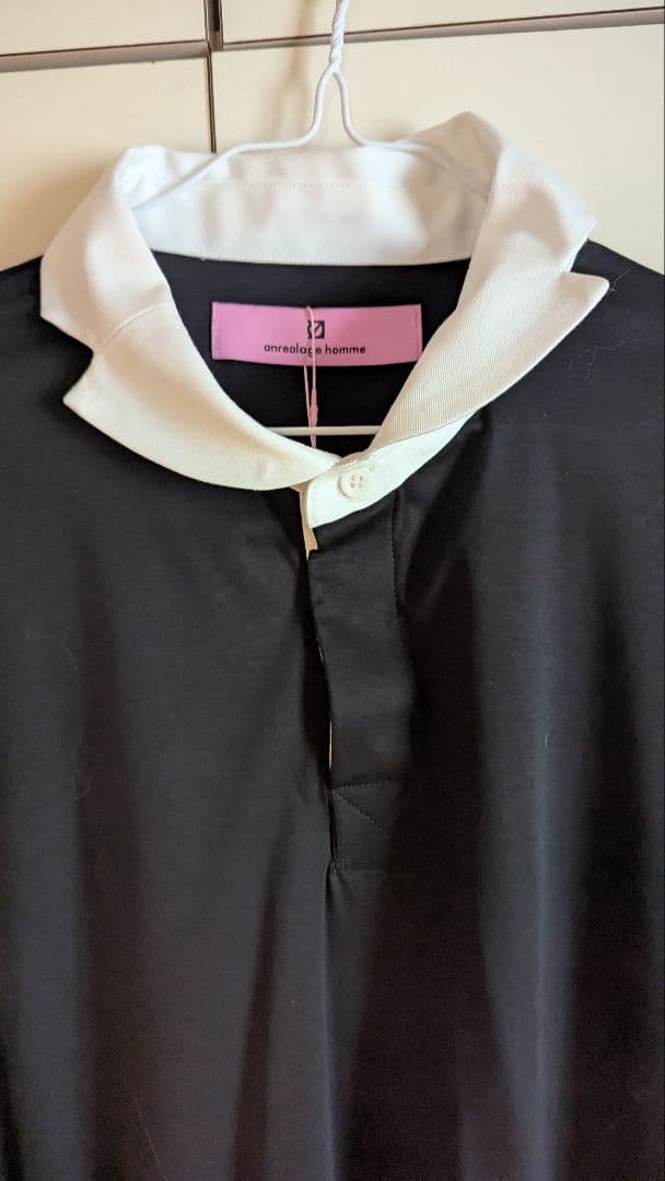 anrealage homme 長袖ポロシャツ 黒/白