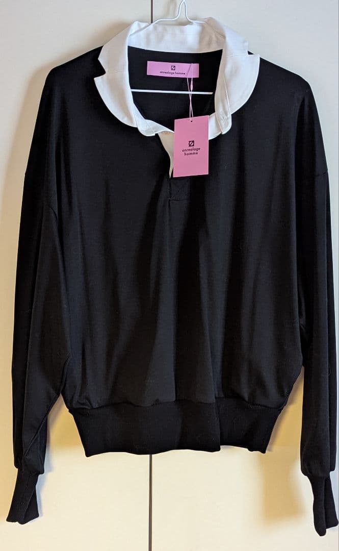 anrealage homme 長袖ポロシャツ 黒/白