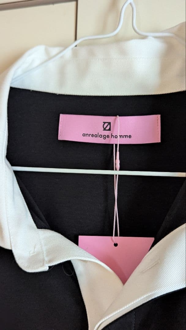 anrealage homme 長袖ポロシャツ 黒/白