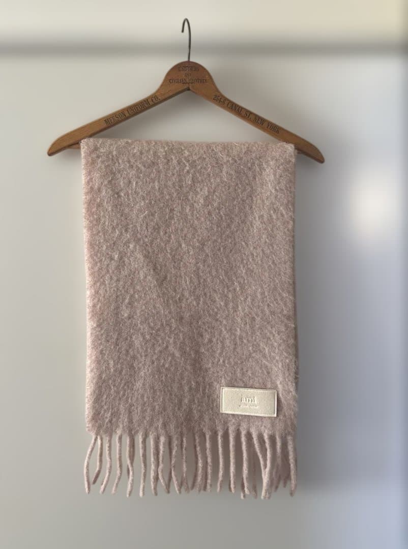 Ami Paris アルパカマフラー　ベビーピンク　袋付き