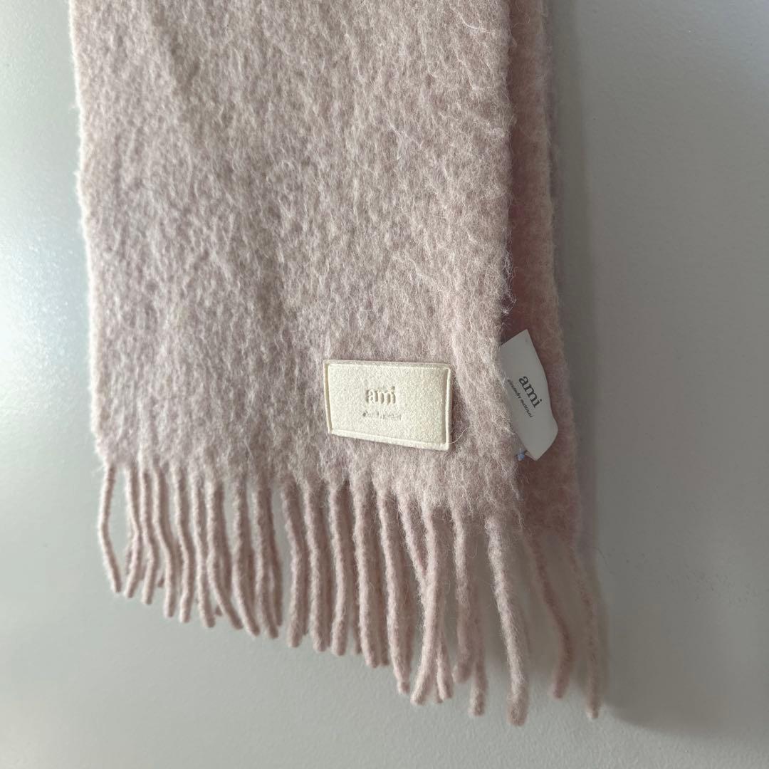Ami Paris アルパカマフラー　ベビーピンク　袋付き