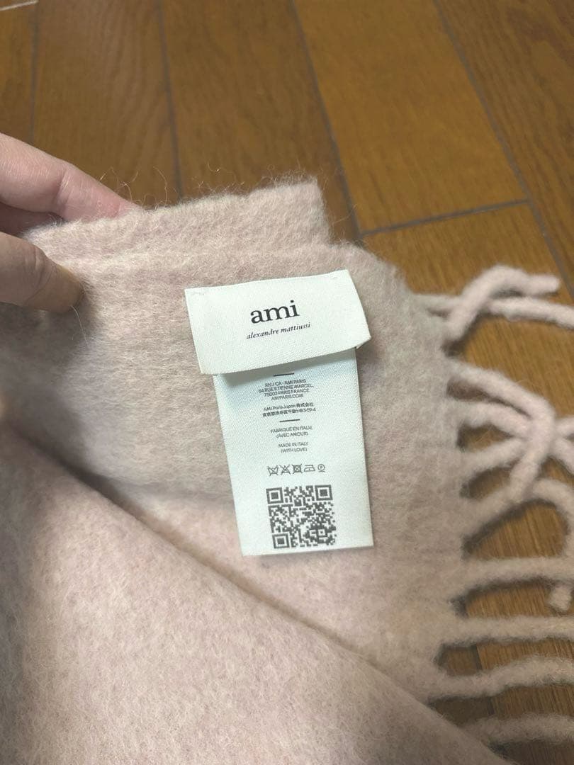 Ami Paris アルパカマフラー　ベビーピンク　袋付き