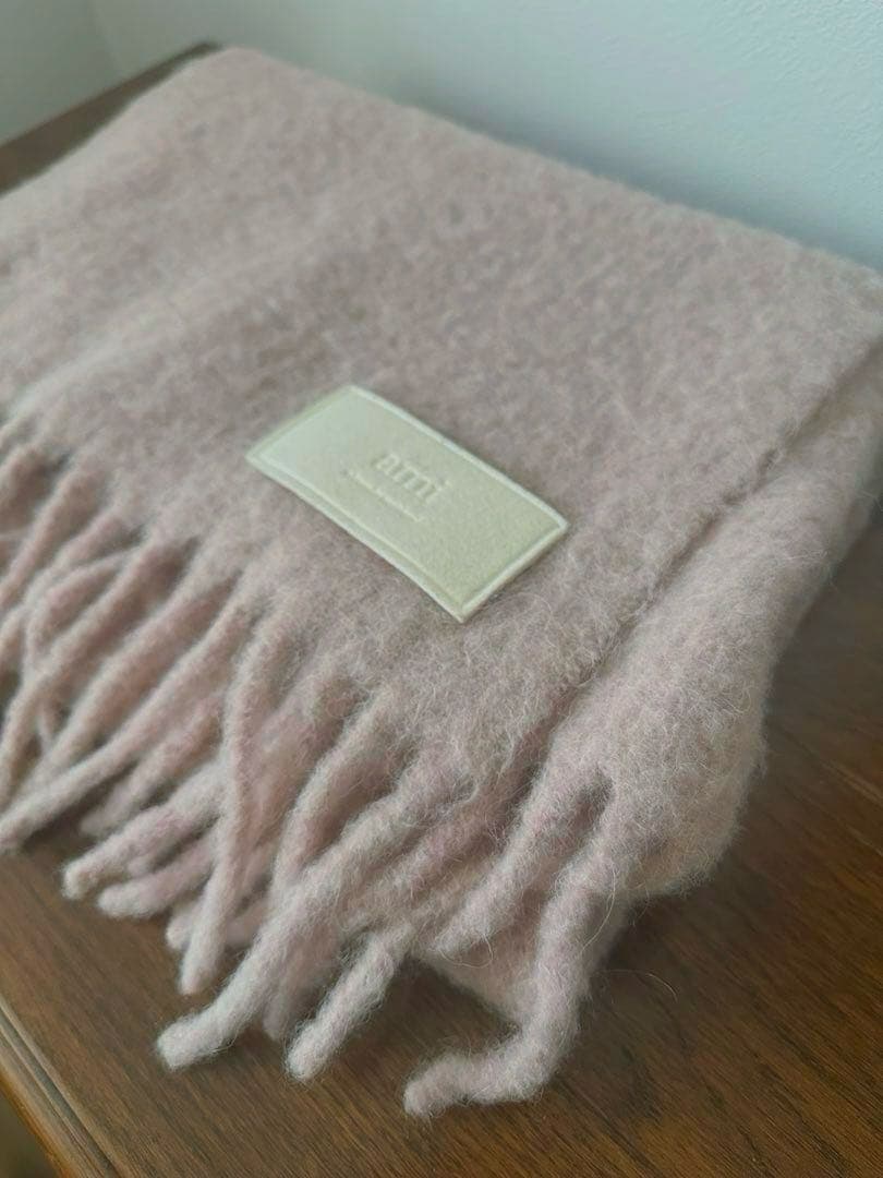 Ami Paris アルパカマフラー　ベビーピンク　袋付き