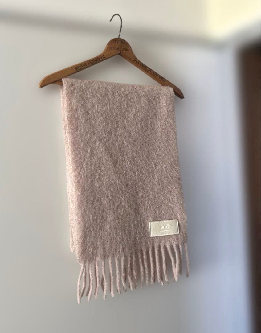 Ami Paris アルパカマフラー　ベビーピンク　袋付き