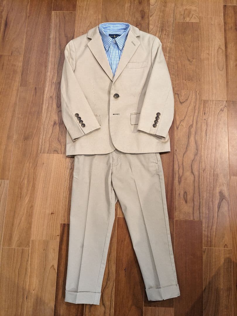 ラルフローレン 4点セット ベージュ スーツ セットアップ 120 入学 卒園