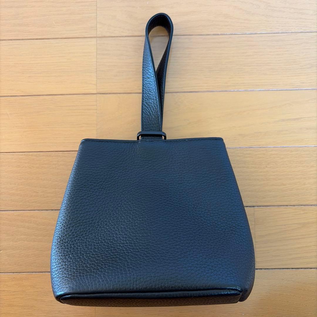 HushTug 巾着レザーバッグ ブラック