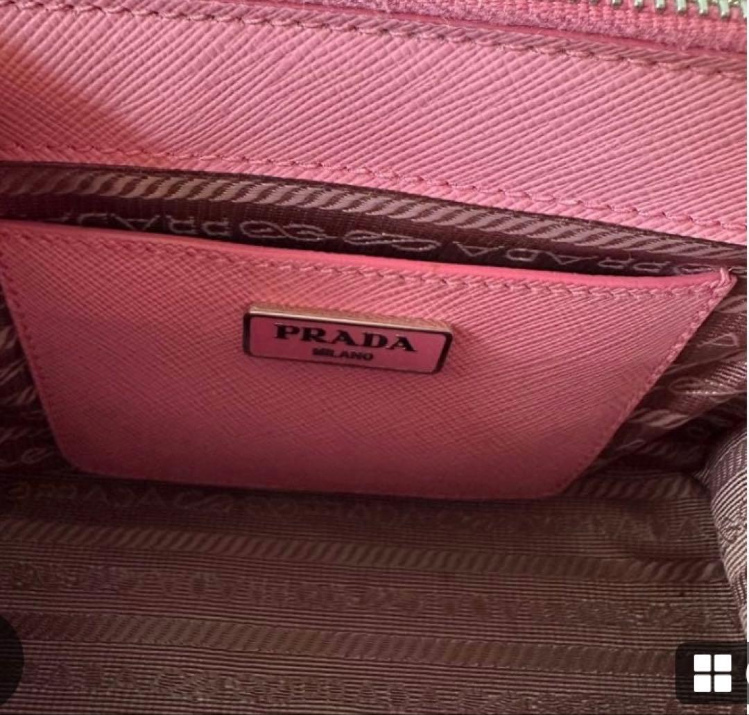 Prada ピンク サフィアーノレザー ハンドバッグ