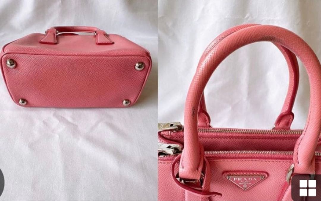 Prada ピンク サフィアーノレザー ハンドバッグ