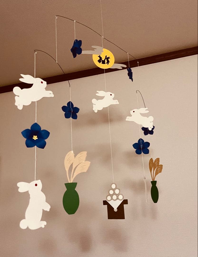 【たかこ】モビール6点 ❤︎鶴/富士山/梅/松❤︎クジラ❤︎お月見❤︎カモメ❤︎ 他