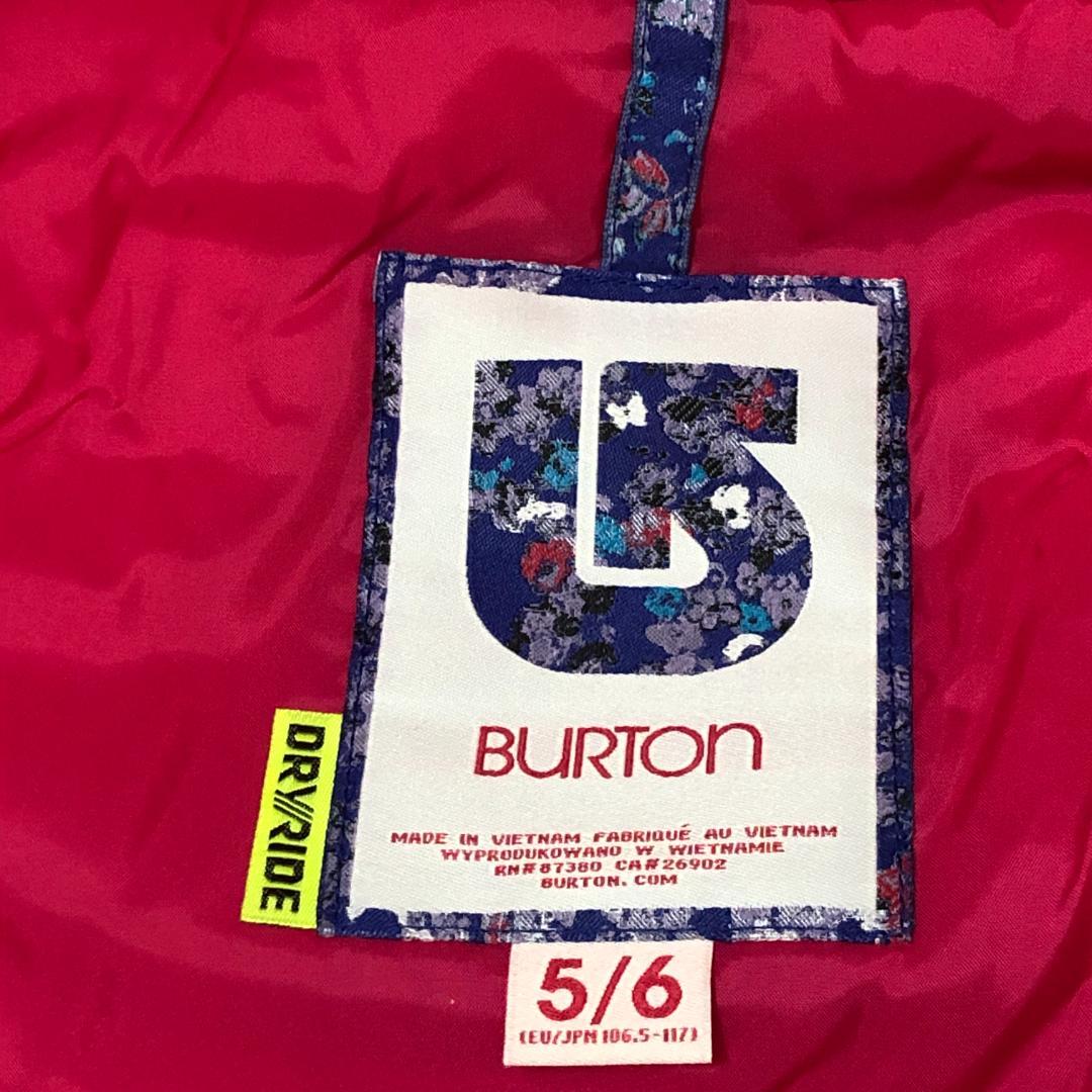 【極美品】バートン　キッズ5/6サイズ　スノボウエア上着　ピンク　かわいい☆