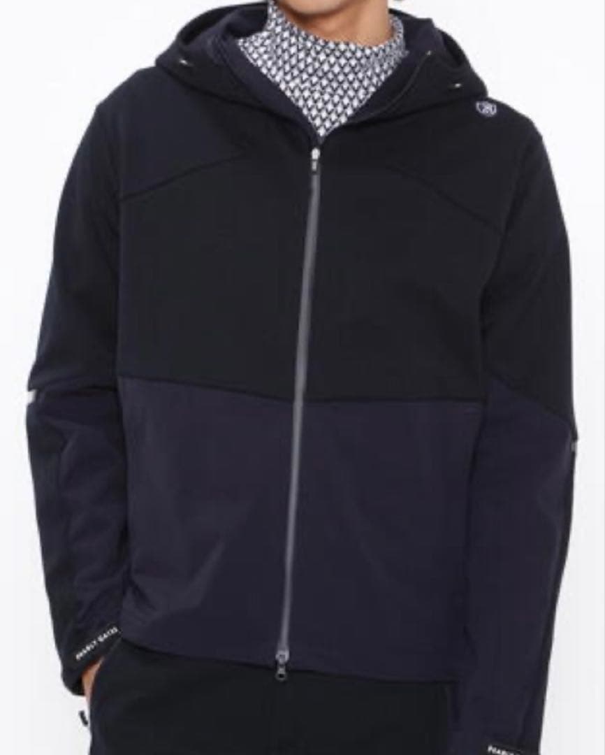 【PEARLY GATES】フルジップフーディジャケット ダークインディゴブルー