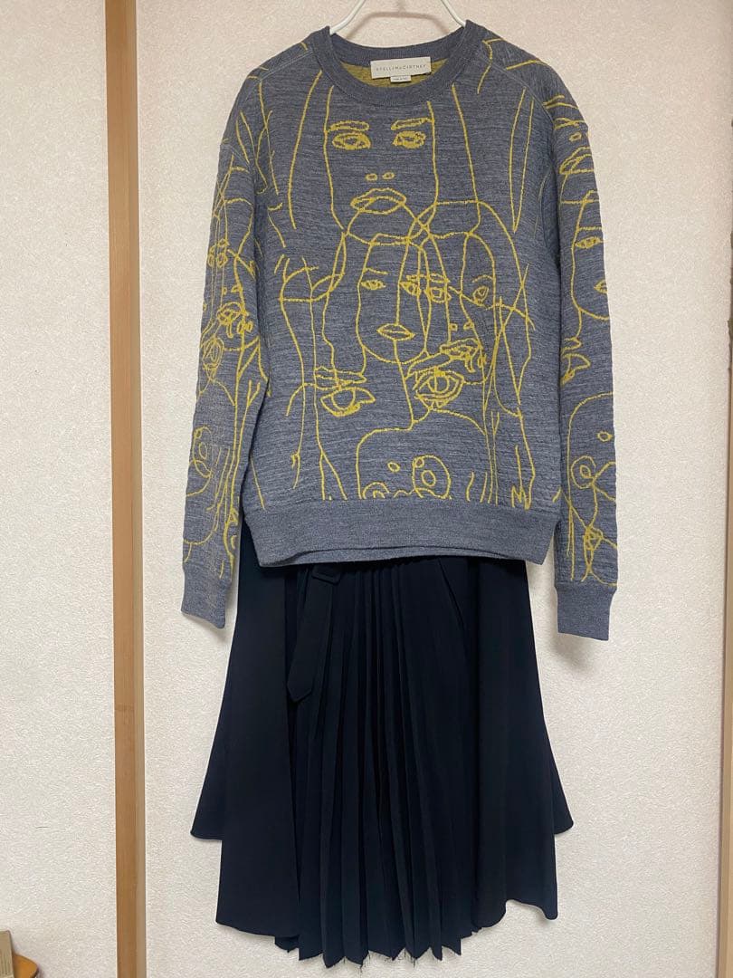 ステラマッカートニー　顔イラストスウェット　グレー　I42
