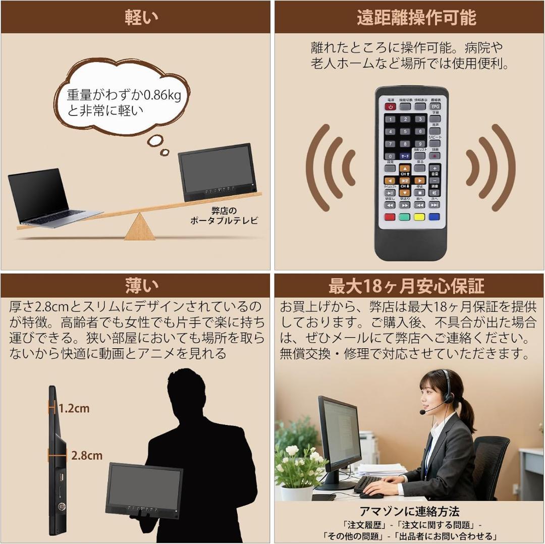 大特価❣️ ポータブルテレビ 14.1インチ テレビ小型 軽い 薄い 大画面
