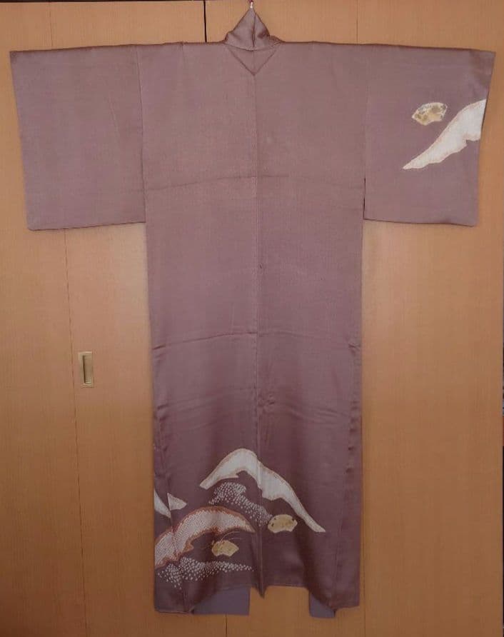 【お買い得品】訪問着　駒刺繍　絞り　流水花文　正絹　袷　唐織六通袋帯