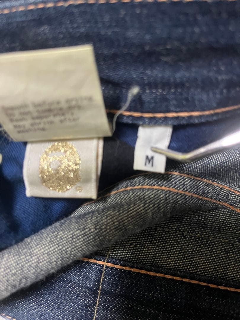 アベイシングエイプ デニムショートパンツ ロゴプリント