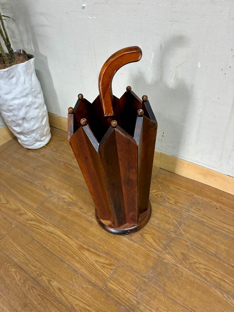 管392☆イタリア製☆ ガリンベルティ ☆木製☆アンブレラスタンド☆傘立て