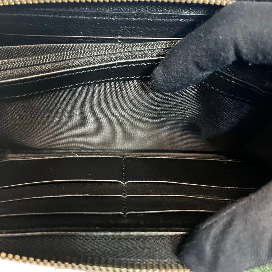 希少✨グッチ 長財布 ラウンドファスナー GGインターロッキング シマ 黒