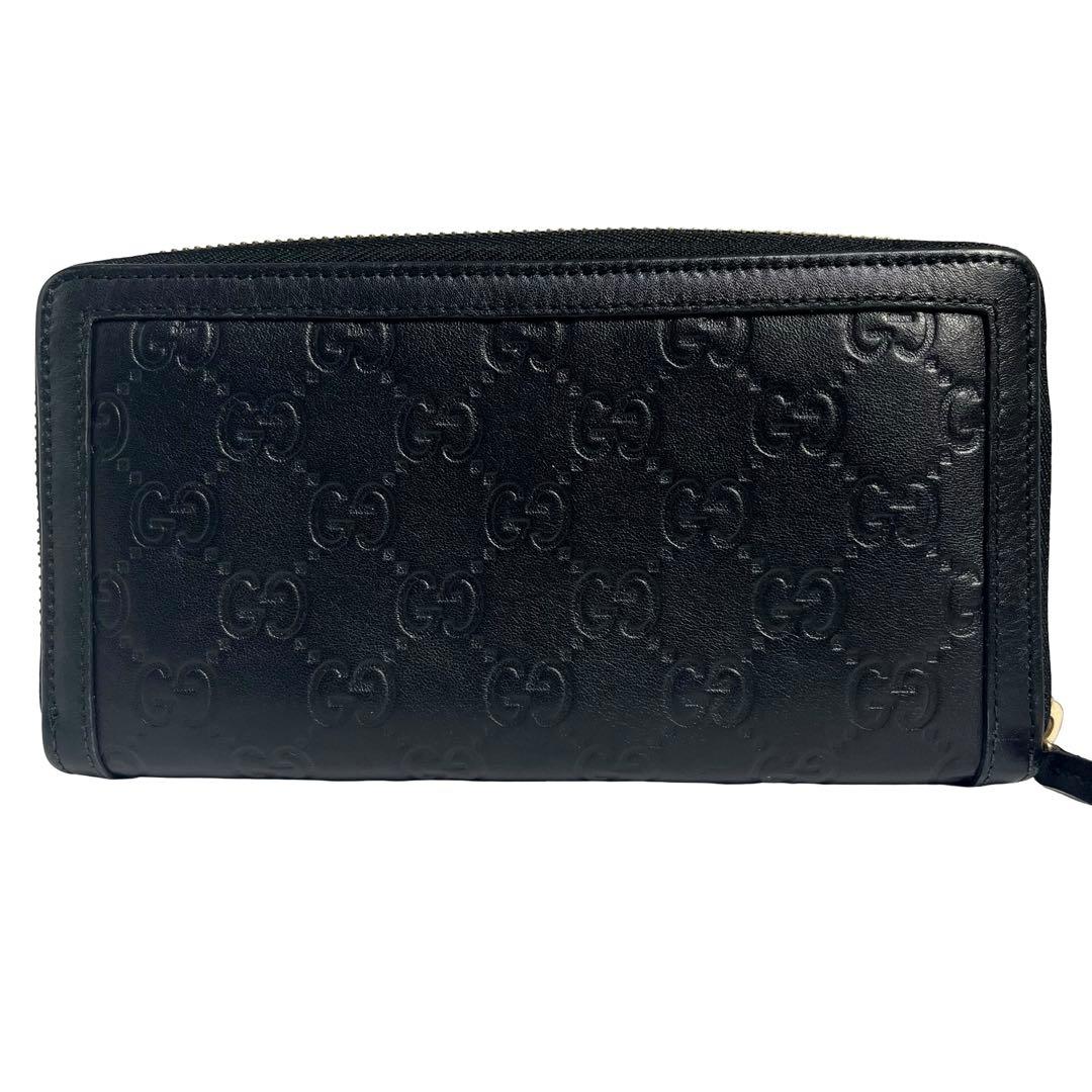 希少✨グッチ 長財布 ラウンドファスナー GGインターロッキング シマ 黒