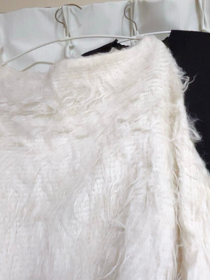 美品 anuans オフショルレイヤードニットワンピース 限定カラー M