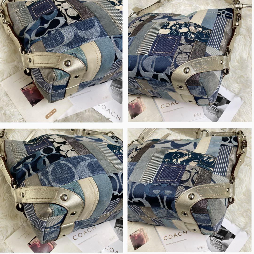 バッグ vintage coach archive patchwork denim