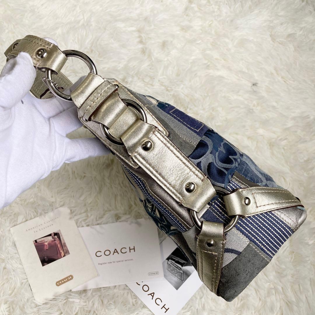 バッグ vintage coach archive patchwork denim