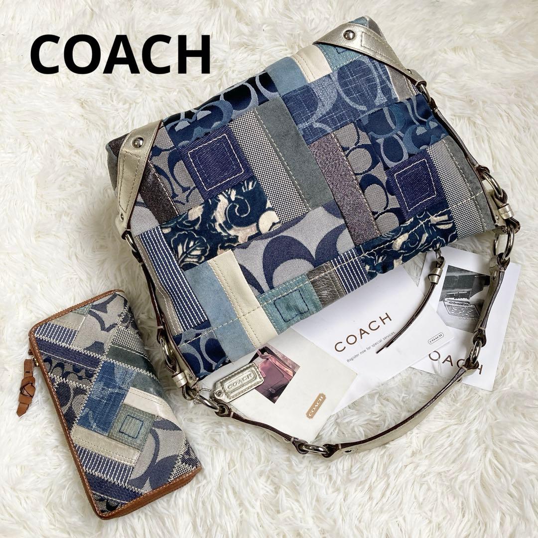 バッグ vintage coach archive patchwork denim