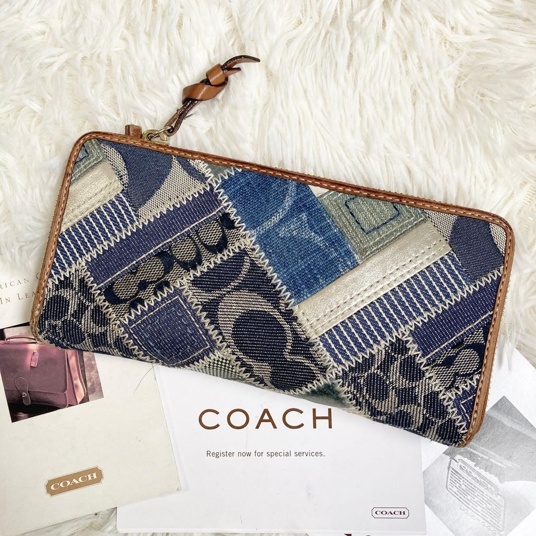 バッグ vintage coach archive patchwork denim