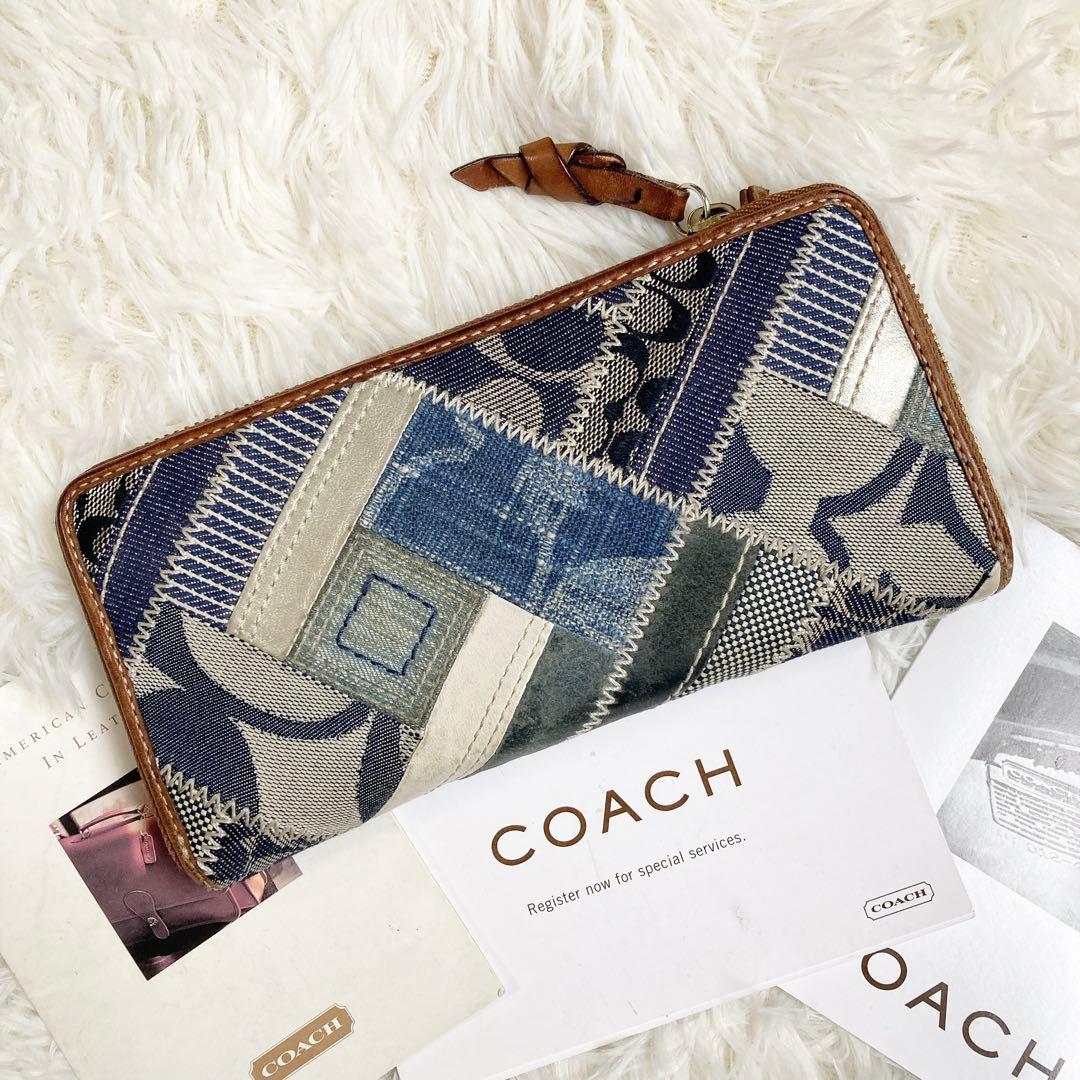 バッグ vintage coach archive patchwork denim