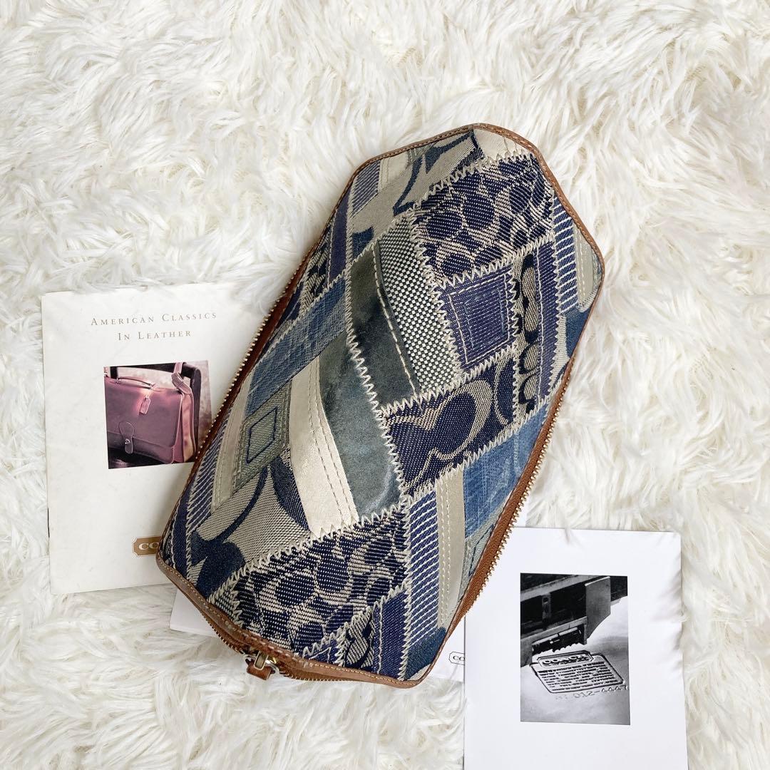 バッグ vintage coach archive patchwork denim