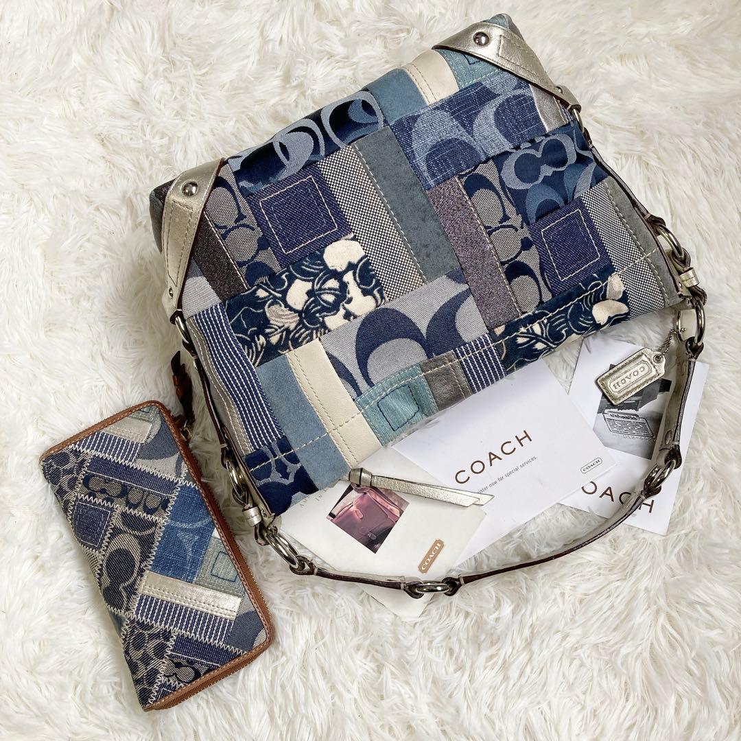 バッグ vintage coach archive patchwork denim