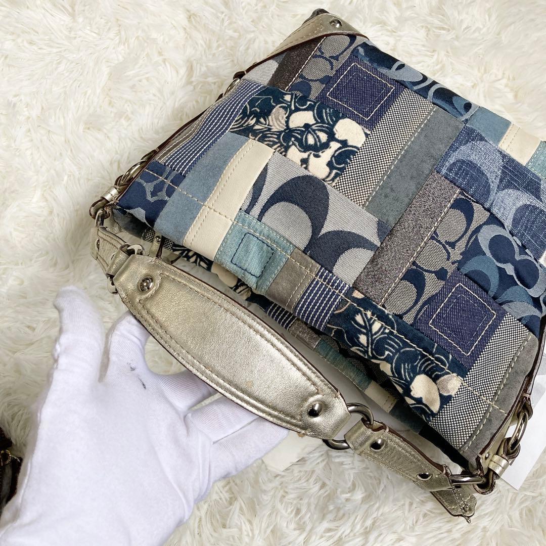バッグ vintage coach archive patchwork denim