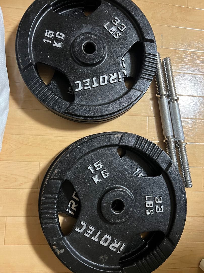 筋トレセット　インクラインベンチ、プレート、シャフト